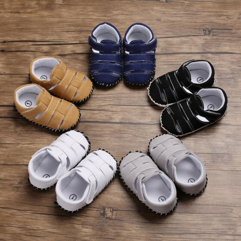 Infant Baby Boys Breathable Hollow Shoes Soft Bottom Non-slip Scandles Baby Shoes o