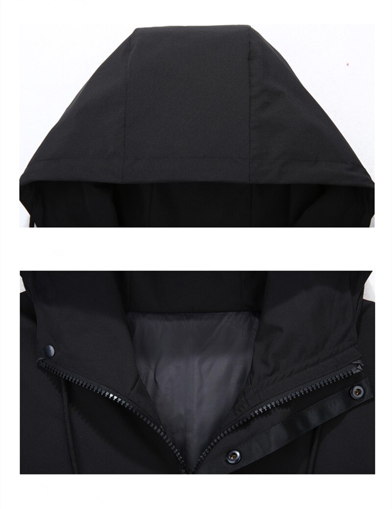 2022 Voorjaar Aankomst Lange Stijl Jas Heren Casual Trenchcoat, Casual Hoooded Jassen Mannen, size XL-8XL