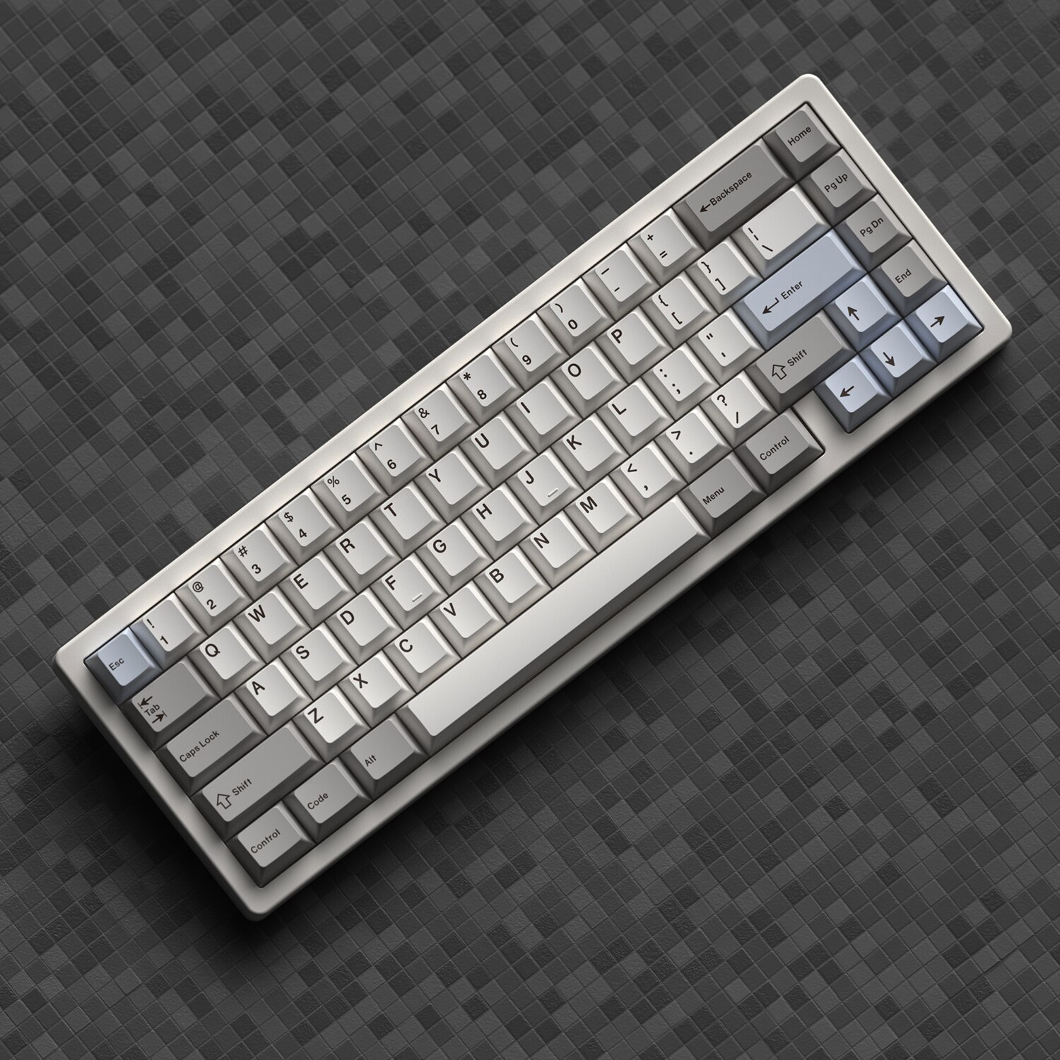 JKDK Grey And White Keycap Cherry Profile PBT Dye Subbed Key Caps For Mechanical Keyboard With MX Switch