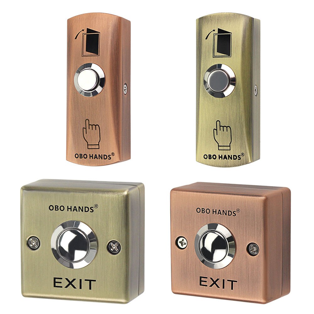 Door Exit Button Metal Push Button Release Switch NO/NC/COM Output Emergency Push Button Waterproof for Access Control System