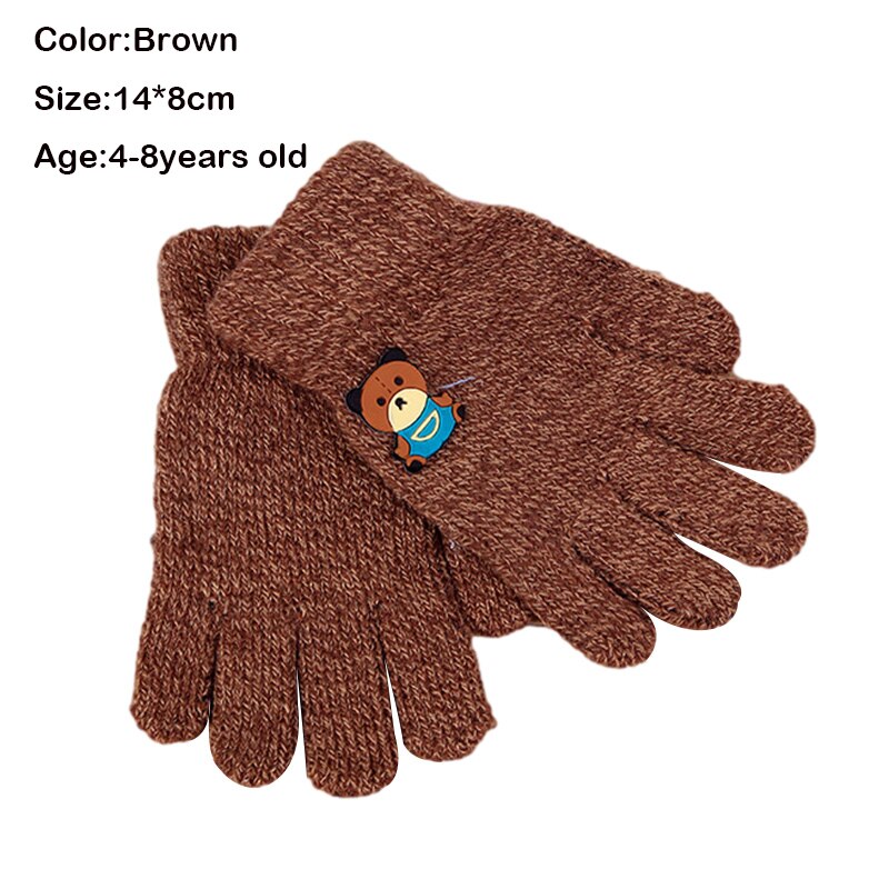 Children's Warm Gloves Kids Boys Thicken Keep Warm Finger Mittens Soft Multicolor Mosaic Color Children's Accessories: P