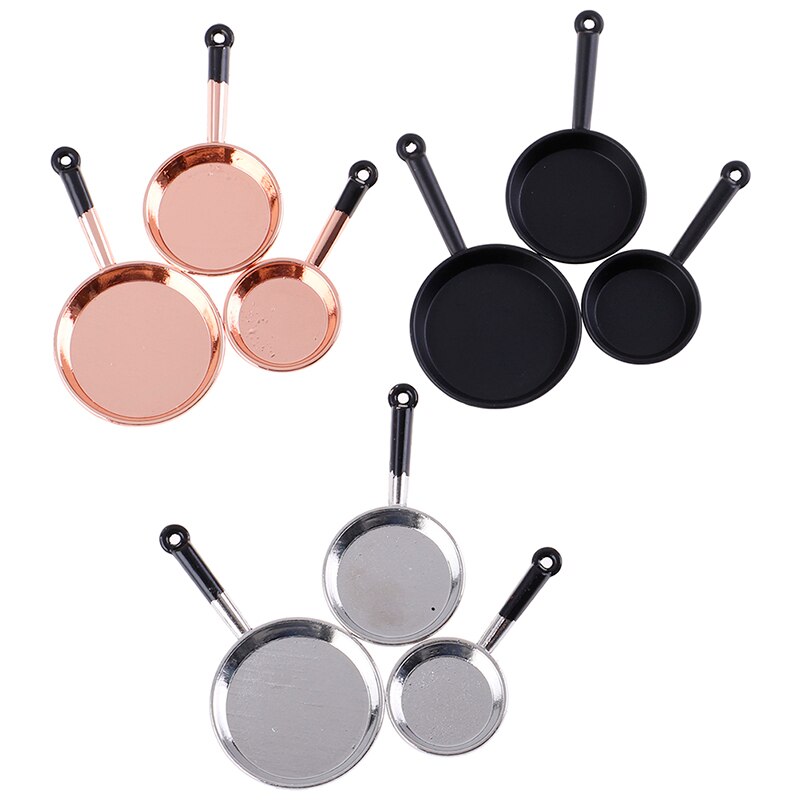 3 pz/impostato 1/12 Bilancia Vintage ▾ Casa Delle Bambole in Miniatura in Metallo Padella Frittura Padelle da cucina Pentola Pentolame E Utensili per Cucinare Cucina Accessorio di Alta Qualità