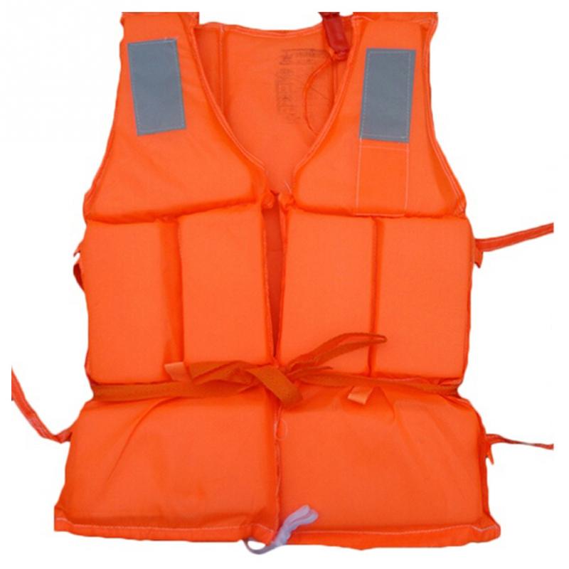 Life Jacket Lightweight Nylon Foam Swimming Life Vest with SOS Whistle Adjustable Size Durable PFD Water Sports Supply 55x45cm