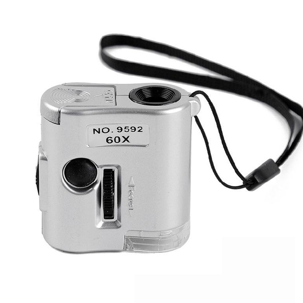 9592 60X Loupe Mini Microscope avec LED bijoux antiquités Identification Loupe verre Loupe LED lumière UV