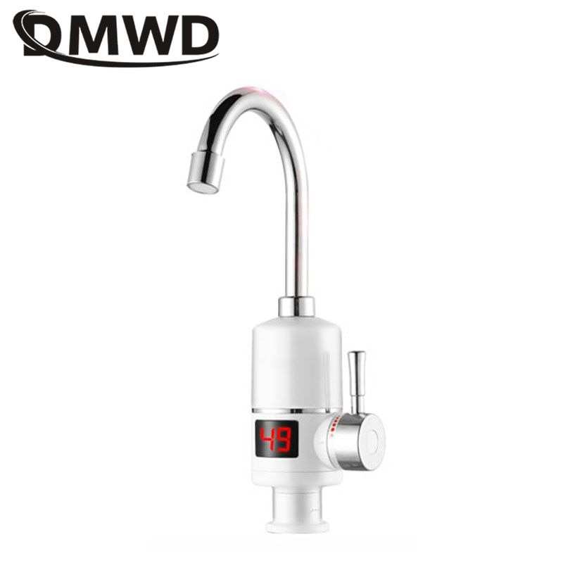 DMWD Tankless Electric Water Heater Kitchen Instant Water Tap Heater Electric Water Faucet Instant Heater Under Type 3000W