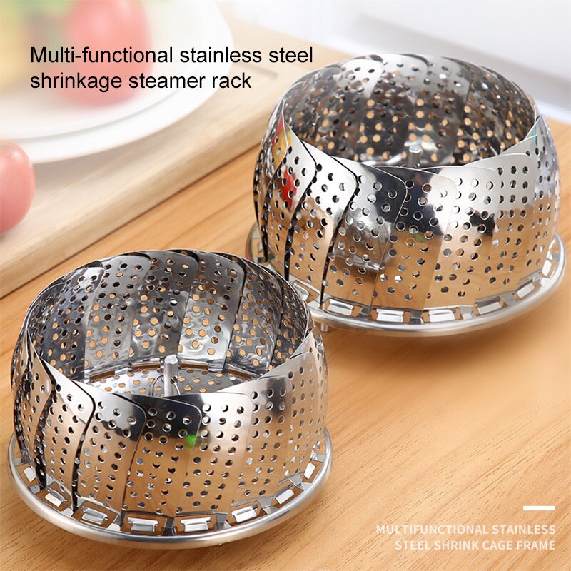 Vaporera plegable de acero inoxidable para verduras, cocina, cesta de frutas y alimentos, rejilla de vapor, utensilios de cocina y utensilios para cocinar a vapor