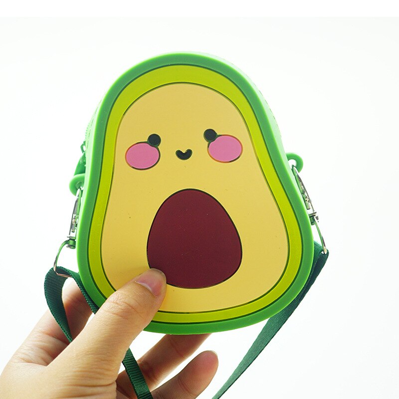 Kinderen Fruit Portemonnee Ananas Leuke Aardbei Vrouwen Messenger Bag Mini Mode Meisjes Kleine Portemonnee: Avocado