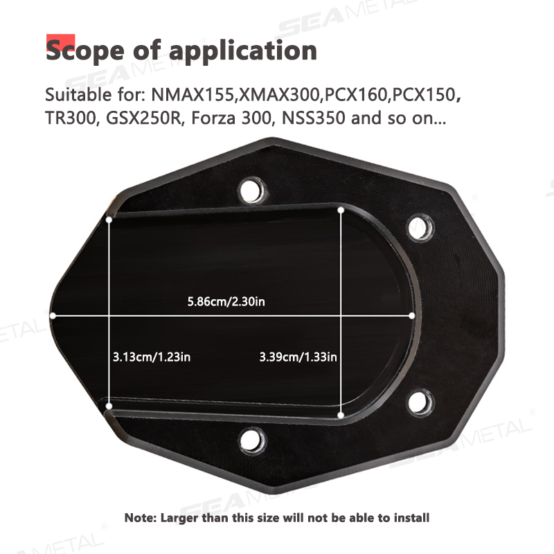 BLALION-extensor de soporte lateral para motocicleta, aleación de aluminio, placa de soporte, accesorio para motocicleta