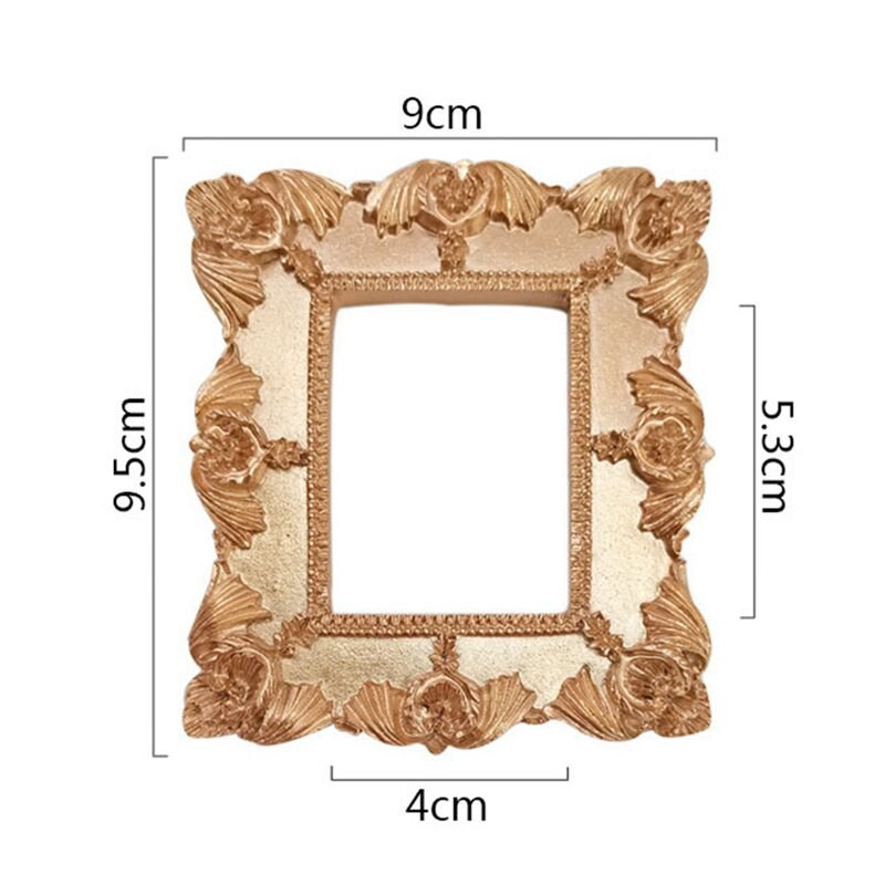 Luxury Embossed Photo Frames Bird Flower Frames Gold Family Photo Holder Resin for Pictures Home Photo Wall Decor Accessories: 3