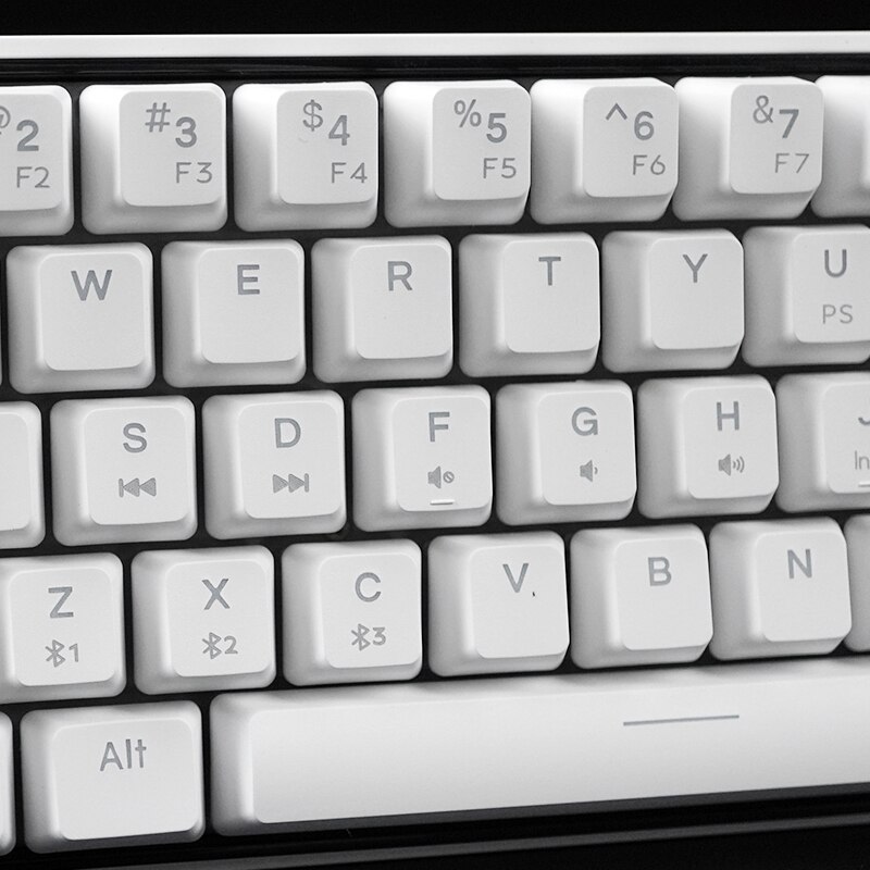 KEMOVE SNOWFOX/SHADOW PBT Double-Shot Keycaps - Curved Standard OEM Profile: White
