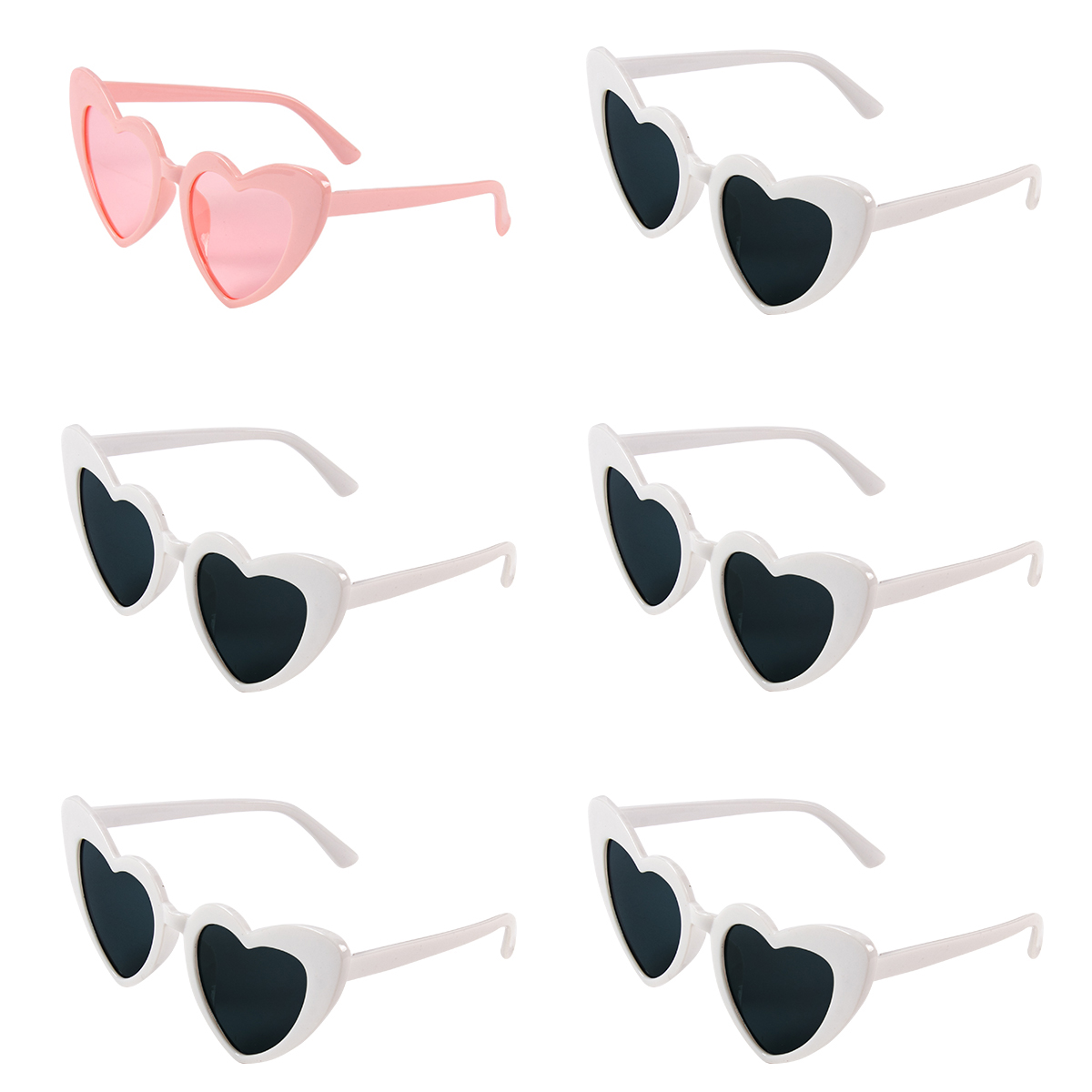 6/8 Stück Bachelorette Junggesellinnenabschied Weiß Rosa Sonnenbrille Herz Brille Braut zu sein Brautjungfer Hochzeit Brautparty Dekore: violet