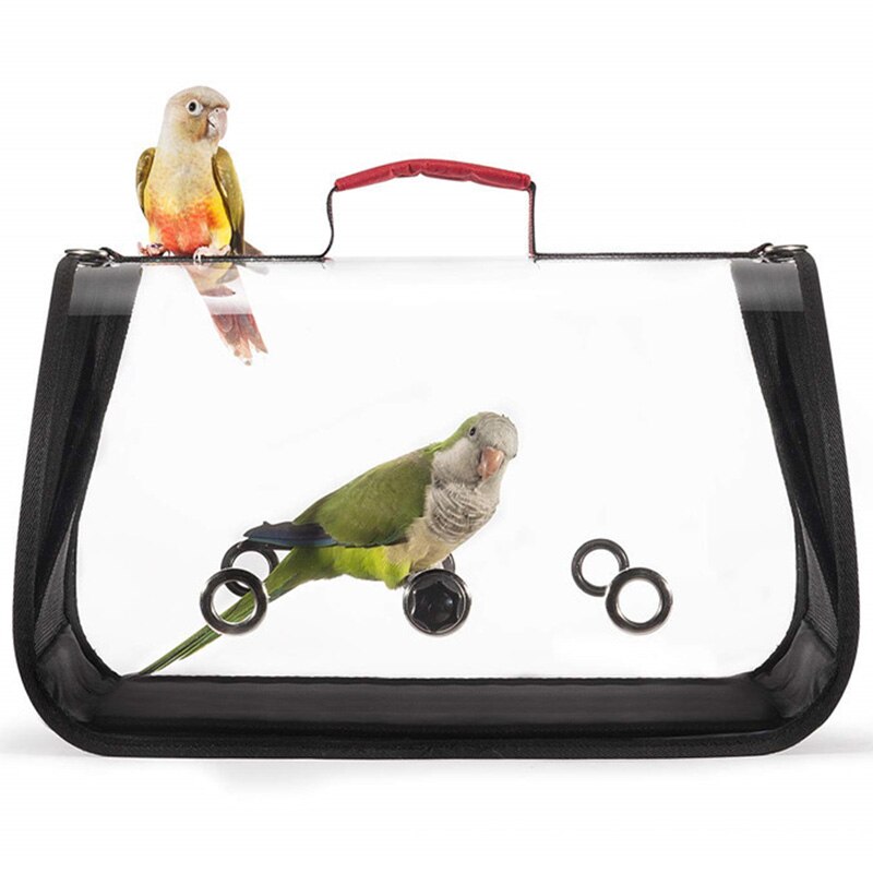 Outdoor Travel Transport Parrot Cage Bird Carriers Accessories Pvc Transparent Breathable Parrot Handbag