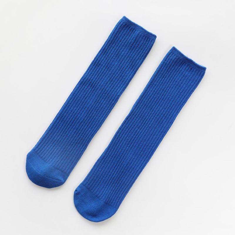 Süssigkeit Farbe Socken mädchen Kniehohe Lange socke einfarbige Socken Junge Mädchen freundlicher socken für Erwachsene: Blau