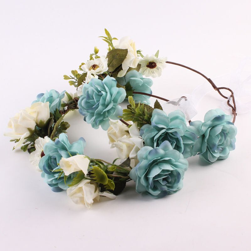 Tiara de cabelo, mãe e crianças, wreath, flor, coroa, acessórios de cabelo, para casamento, 1 peça: Baby Blue