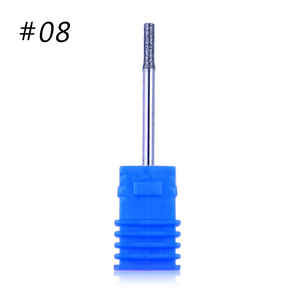 1pcs Diamond Electric Rotate Nail Drill Bits Rotary Milling Cutters Drill Machine Accessories Nail File Cuticle Cutter Tips: 08