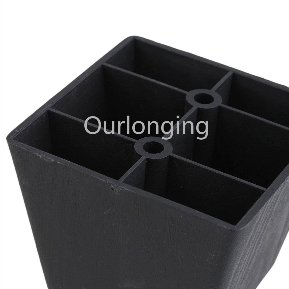 Plastic meubelpoot zwart 20mm driehoek