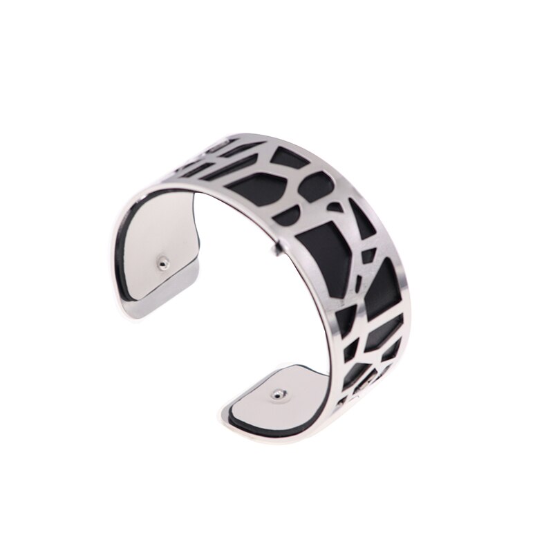 Sølvfarvet giraf manchet armbånd udskifteligt hul cuir læder armbånd bijoux armbånd argent til kvinder: Wz0207