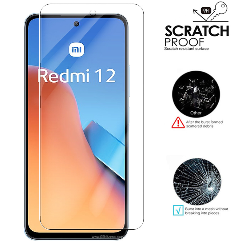 1-4Pcs Full Cover Tempered Glass For Xiaomi Redmi 12 4G Screen Protector Readmi Redmy 12 13 14 15 15C 13C Protective Armor Films