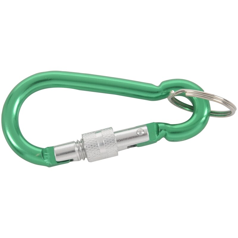 Large Spring Loaded Gate Aluminum Locking Carabiner Keyring Green