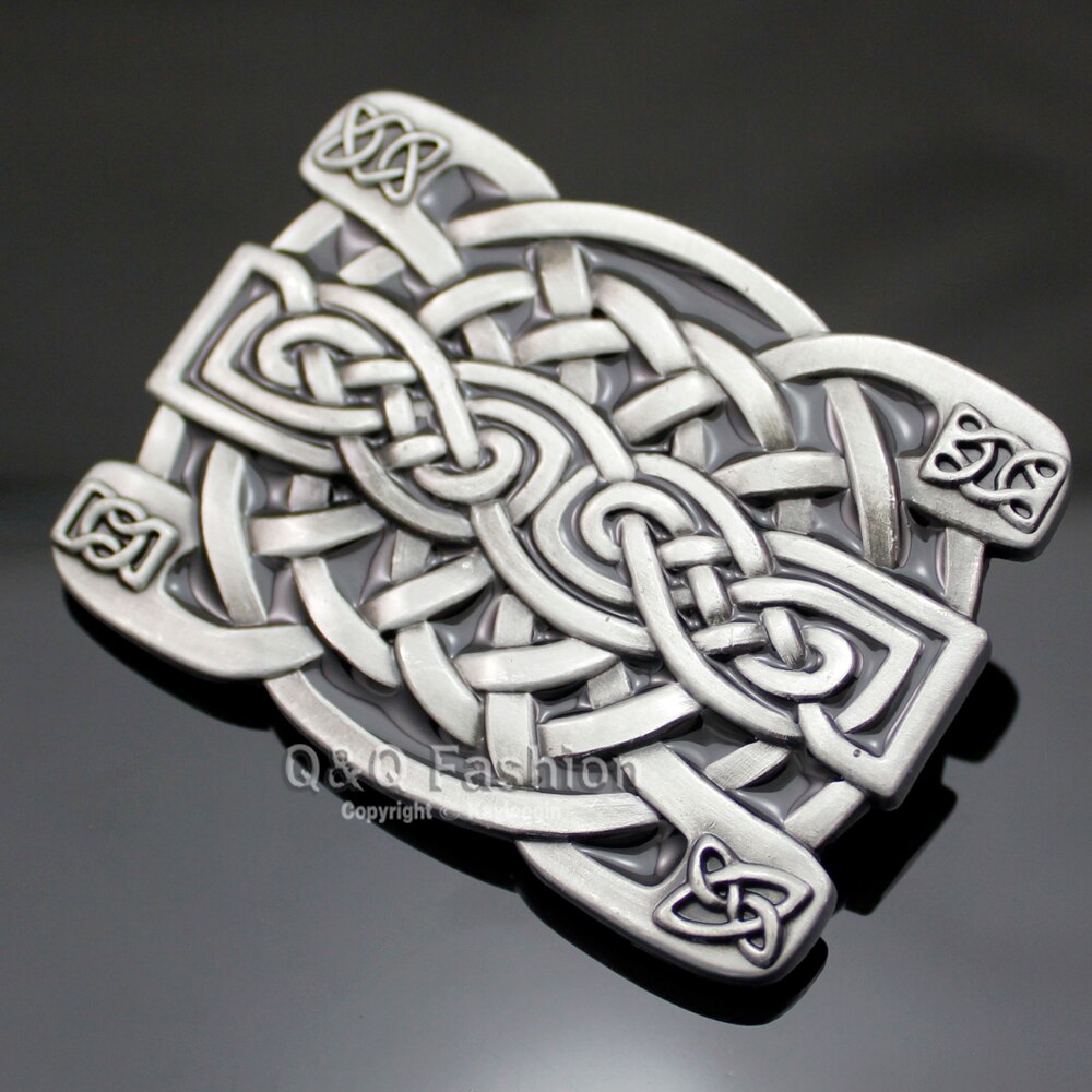 Boucle de ceinture plaquée argent, nœud en croix celtique irlandais, Kilt, Cowboy, Rodeo, accessoires d&#39;échange
