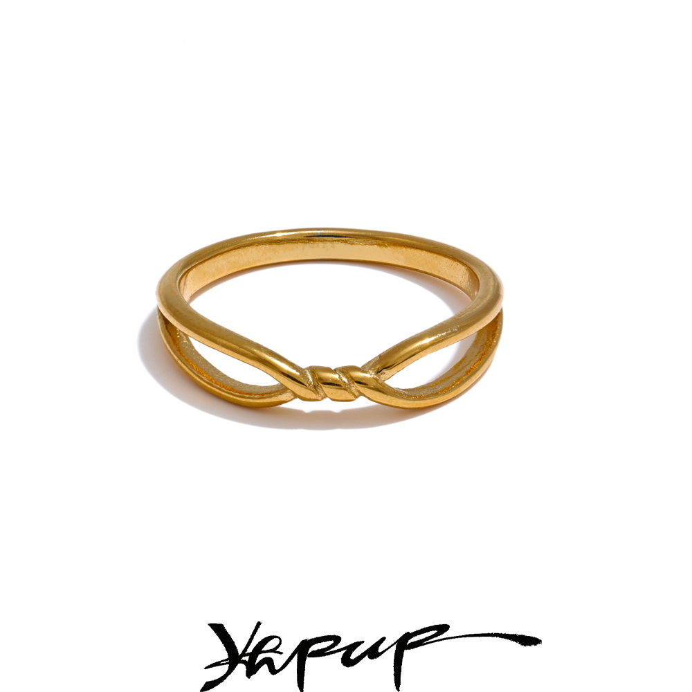 Yhpup-Anillo minimalista de acero inoxidable para mujer, sortija fina geométrica de Metal, joyería resistente al agua,