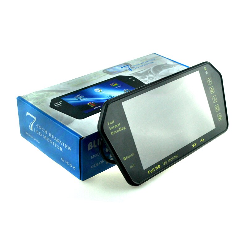 Cámara de visión trasera para coche, Monitor de espejo automático, HD, 7 pulgadas, alta resolución, TFT, bluetooth, reproductor MP5, USB, ,