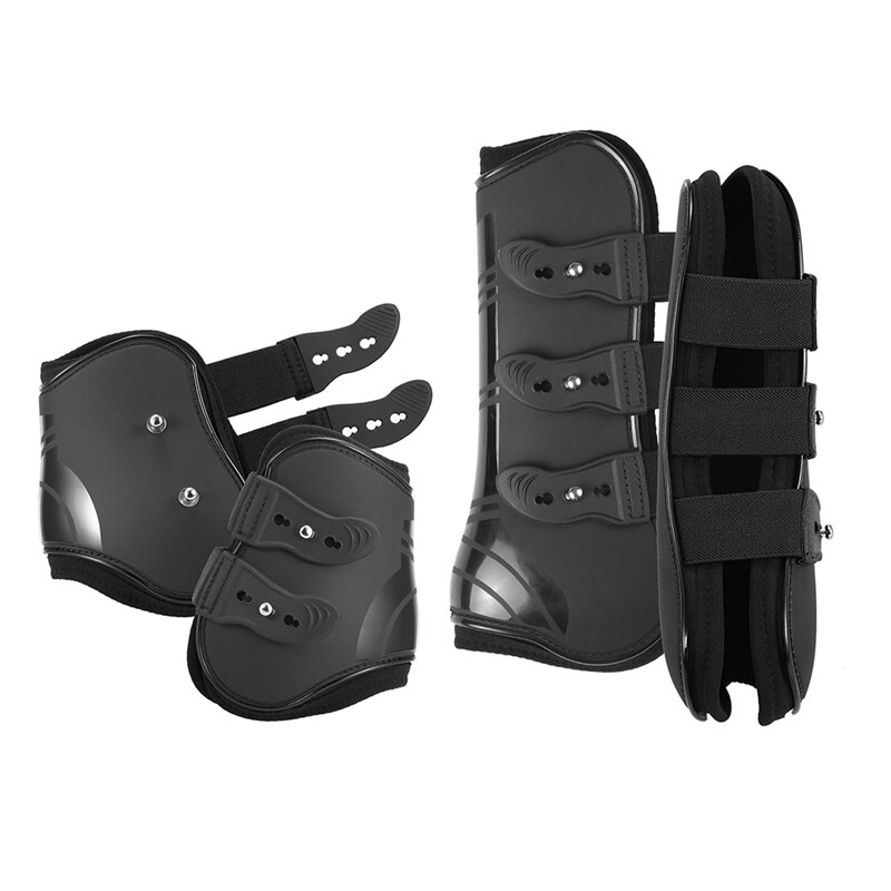 4 stk front bagben støvler justerbare hest ben støvler hestebøjle beskyttelse wrap heste foran bagben vagt sener ridning