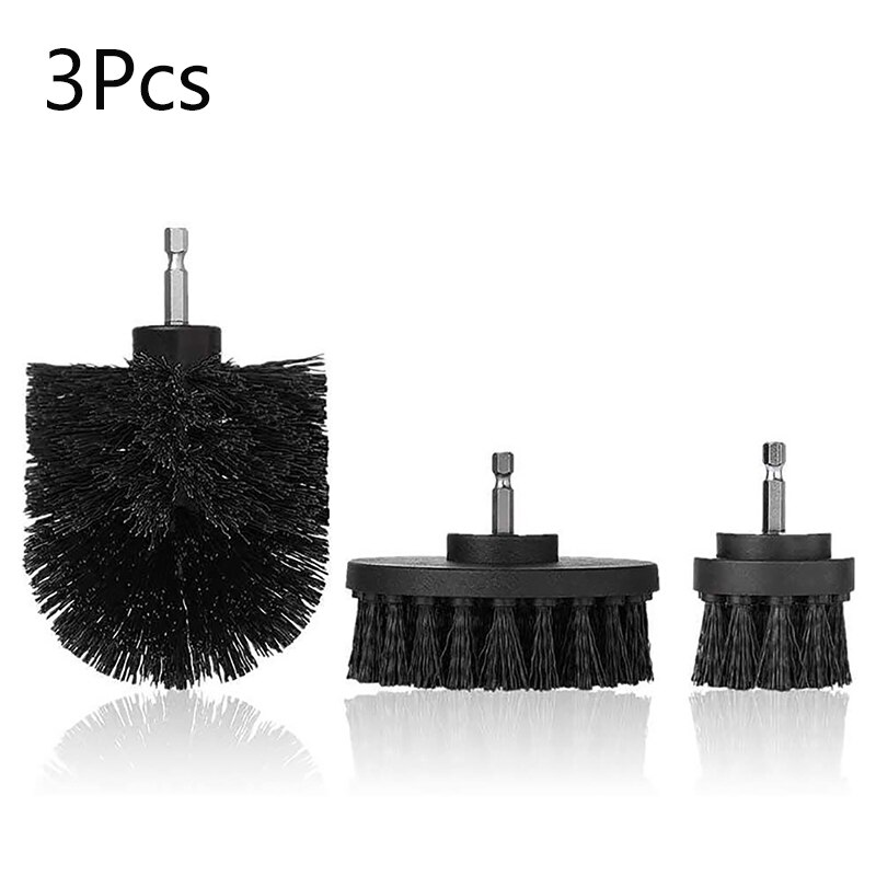 1/3Pcs Set Drill Power Scrub Clean Brush Electric Drill Brush Kit With Extension For Grout, Tiles,Bathroom, Kitchen & Auto: 3PCS 2-4inch black