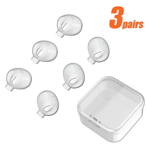 TENNMAK Non Slip Silicone Ear Cover Eartips Compatible with AirPods Pro Eartips Skin Cover Case (fit in the case): clear 3  pairs