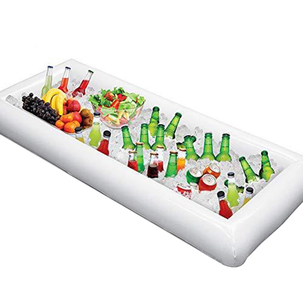 PVC Inflatable Ice Bar Water Entertainment Salad Plate Stand Outdoor Ice Bucket Bar, Drinks & Food Serving Bar for Outdoor