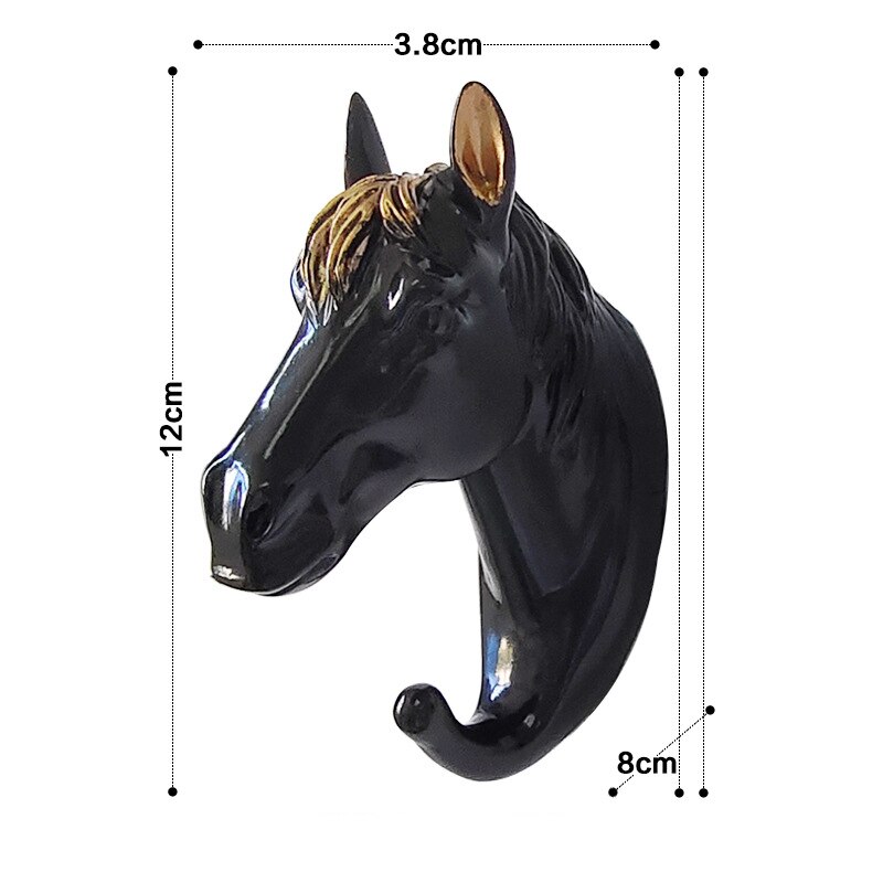 Perchero con cabeza de Animal montado en la pared, Perchero de pared, caballo, jirafa, alce, elefante, gancho decorativo para decoración de habitación, accesorio de baño: HO