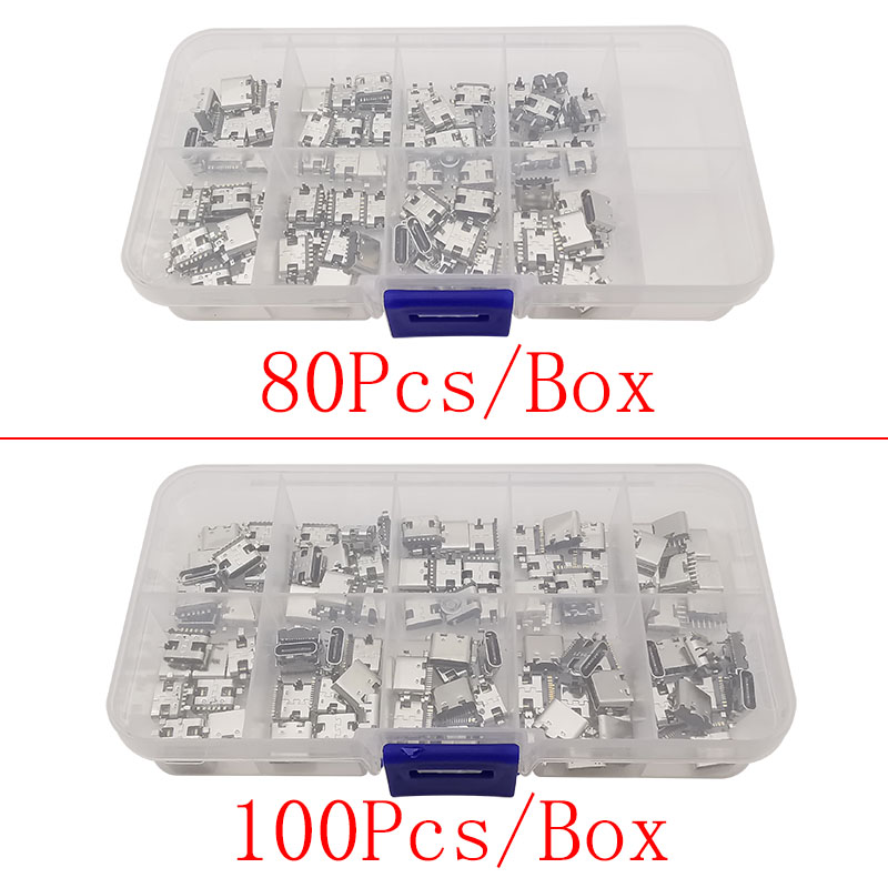 Puerto de carga hembra USB tipo C, conector tipo C de 2/6/16 pines, enchufe SMD PCB, soldadura DIY, reparación, adaptador de conector USB-C tipo C, 1 caja