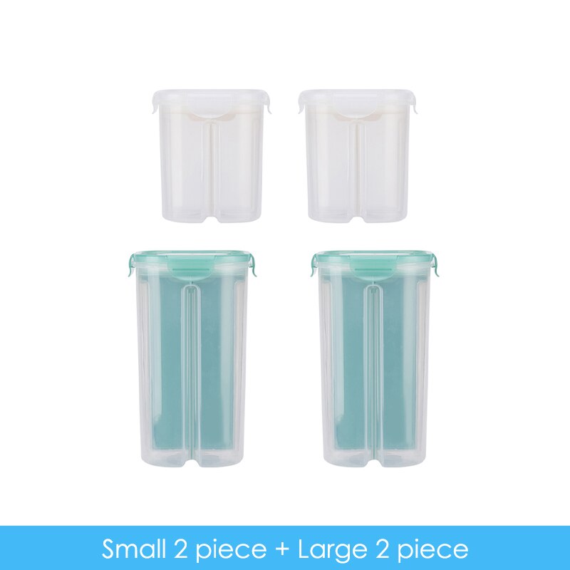Plastic Container Storage Kitchen Food Storage Container Separator Box Cans Jar with Cover Rotatable Large Capacity Jars R2021: L2-S2
