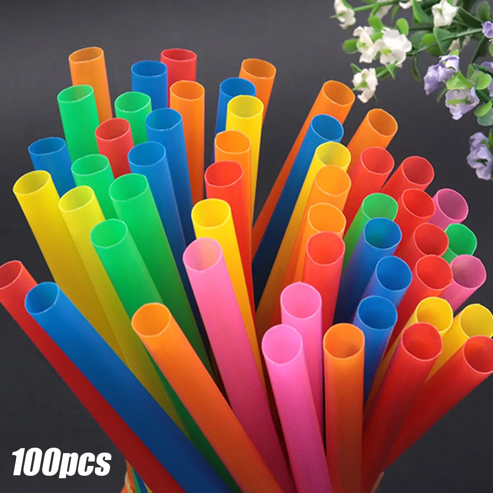 100pcs-26cm Straws Milkshake Straws Smoothie Straws Beverage Thick Straw For Boba Tea Milkshake Bar Accessories