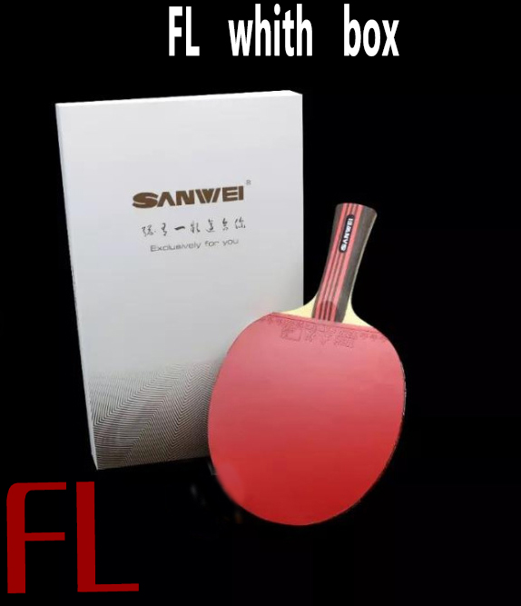 SANWEI fibre de carbone ITTF approuvé raquette de Tennis de Table/raquette de ping-pong de: FL with box