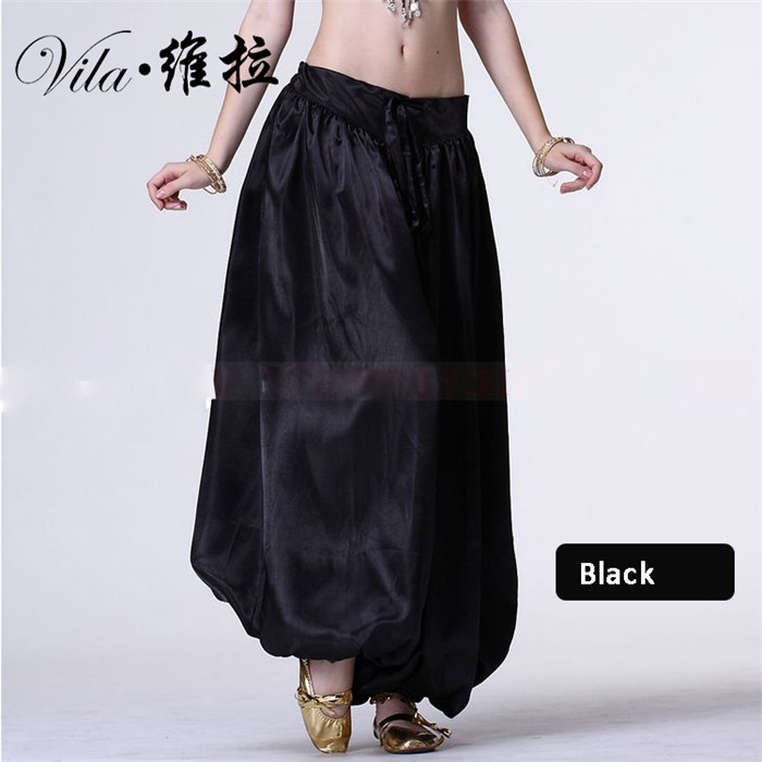 Pantalones de Harem Tribal para danza del vientre, pantalones indios de Bellydance, pantalones de linterna egipcia para Navidad, pantalones sueltos de colores surtidos, 2022: Negro