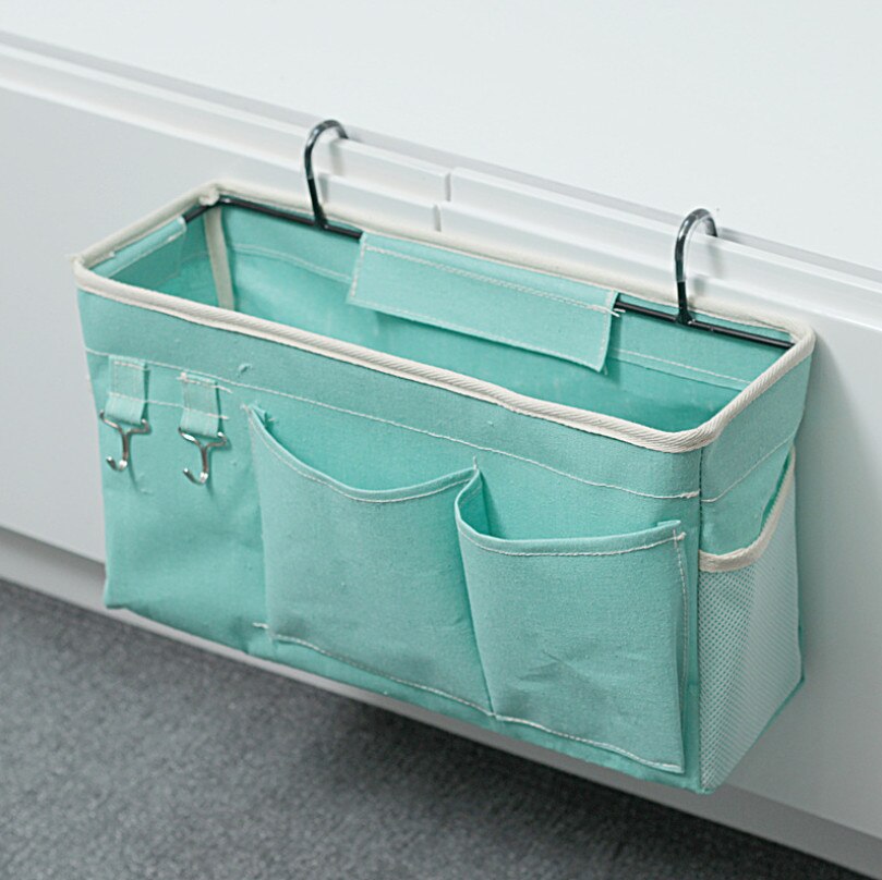 Hanging Organizer Bedside Storage Bag Large Capacity Holder For Dormitory Bed Bunk Hospital Bed Rails Hanging Organizers: Light Green