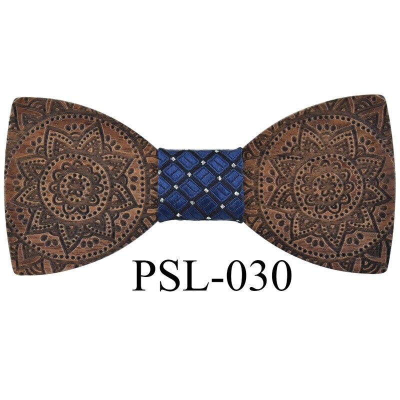 Sitonjwly Holz Bogen Krawatten für Frauen Handgemachte Dünne Krawatten Holz Bowtie für Männer Hemd Krawatte Hochzeit Schmetterling Gravatas: 030