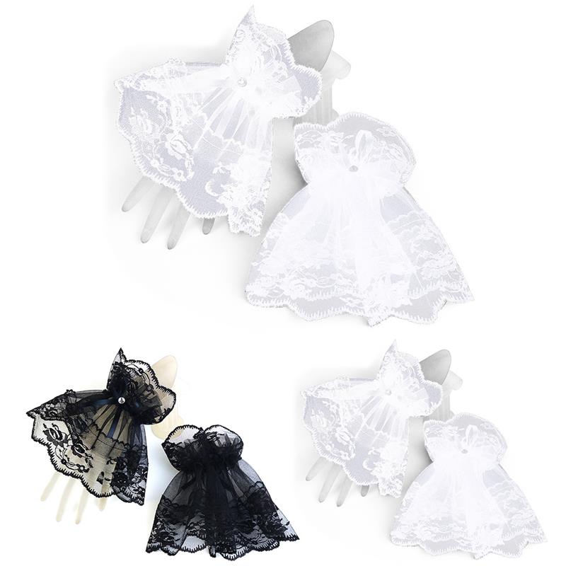 Puño de encaje decorativo para boda, lazo elástico para muñeca, accesorios de disfraz, guante de novia para vestido de boda