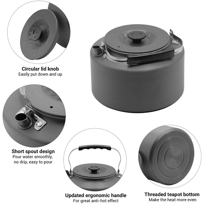 Bouilloire de Camping 2,0 l, bouilloire Portable ultralégère à chauffage rapide, équipement d&#39;extérieur idéal pour faire bouillir de l&#39;eau