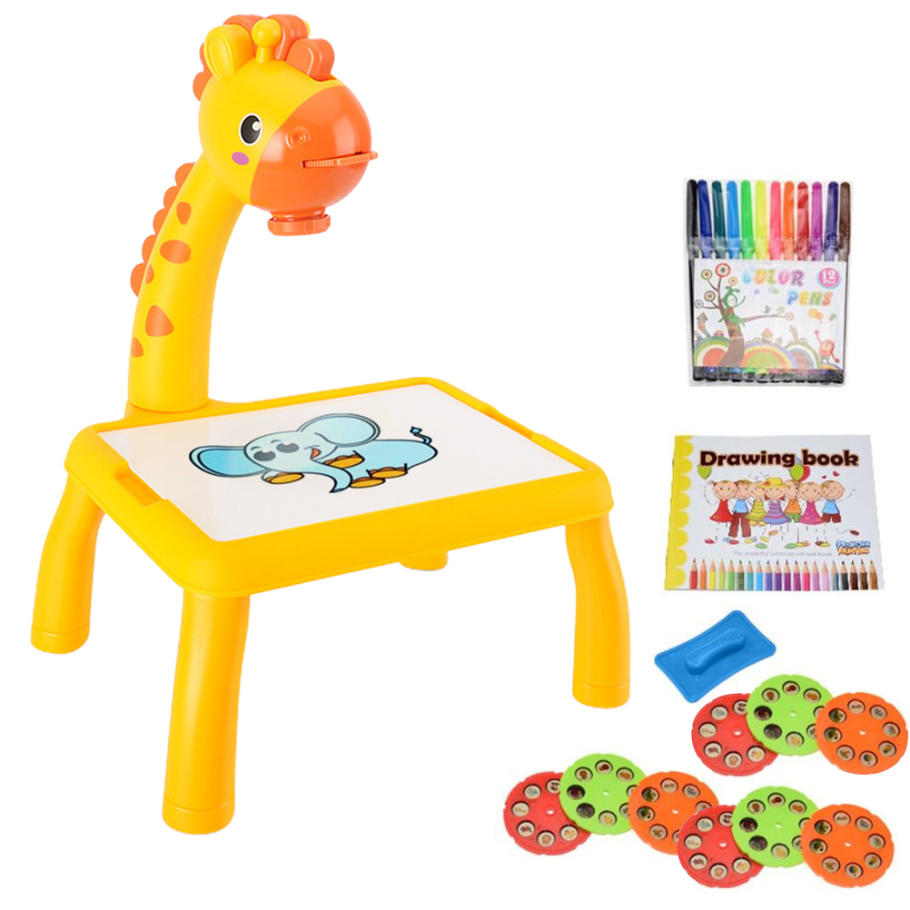 Kids Drawing Projector Table Toys Drawing Board Table with Light Educational Learning Paint Tool LED Painting Desk Toys for Kids: style 6