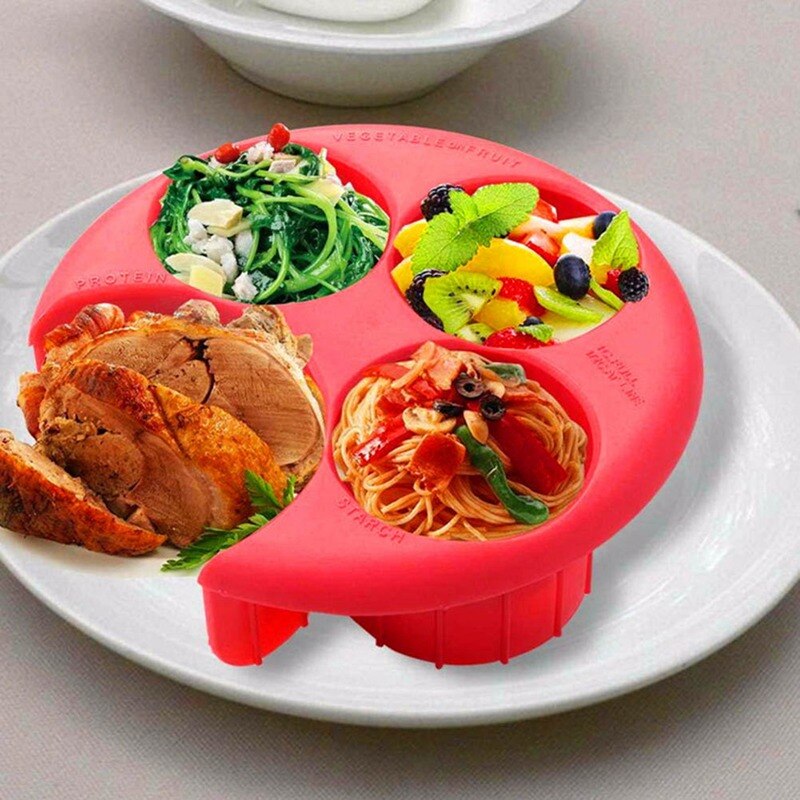Herramienta de cocina de Control de porciones, medidor de comida, placa ecológica, controlador de ingesta de alimentos, vajilla para perder peso, 1 ud.
