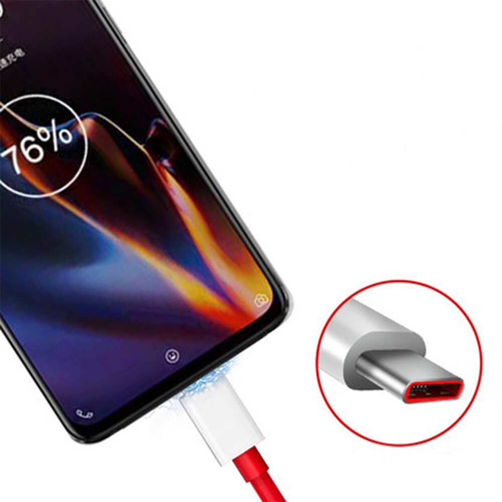 Oneplus 7t pro cabo original um mais 7 7t 6 6t 5 5t 3t smartphone warp carregador de carregamento rápido cabo usb 6a tipo c cabo de urdidura