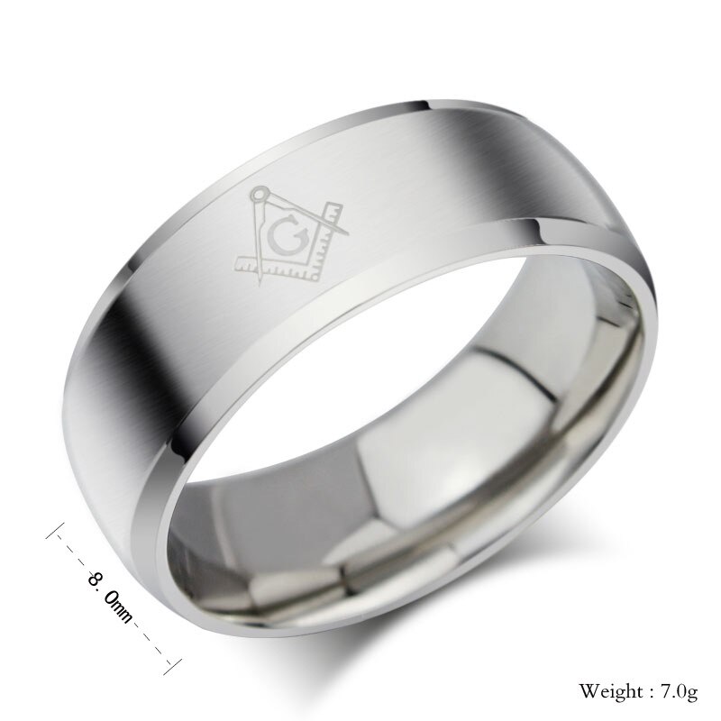 Anneaux maçonniques en titane pour hommes et femmes, bijoux en acier inoxydable, , directe,