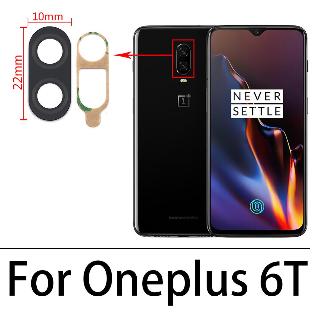 Glass Lens With Glue Sticker For Oneplus 5 5T 6 6T 7 7T 8 8T Pro Nord 9 Pro Nord 100 Camera Glass Lens With Repair Parts: For Oneplus 6T
