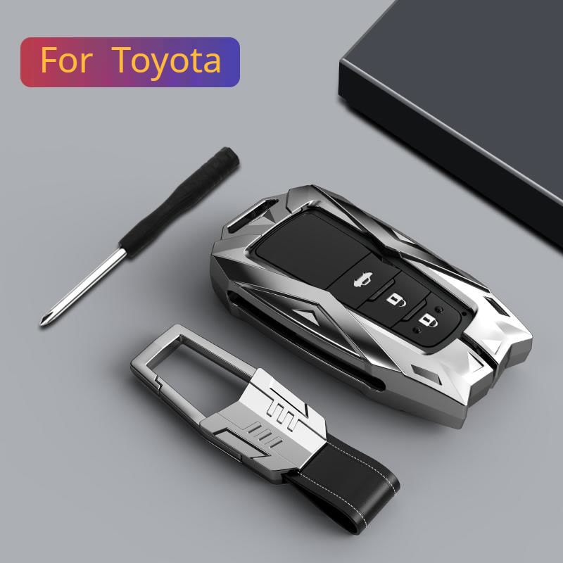 Zinklegering Afstandsbediening Autosleutel Cover Case Voor Toyota Chr C-HR Prado Prius Camry Corolla RAV4 Accessoires sleutelhanger