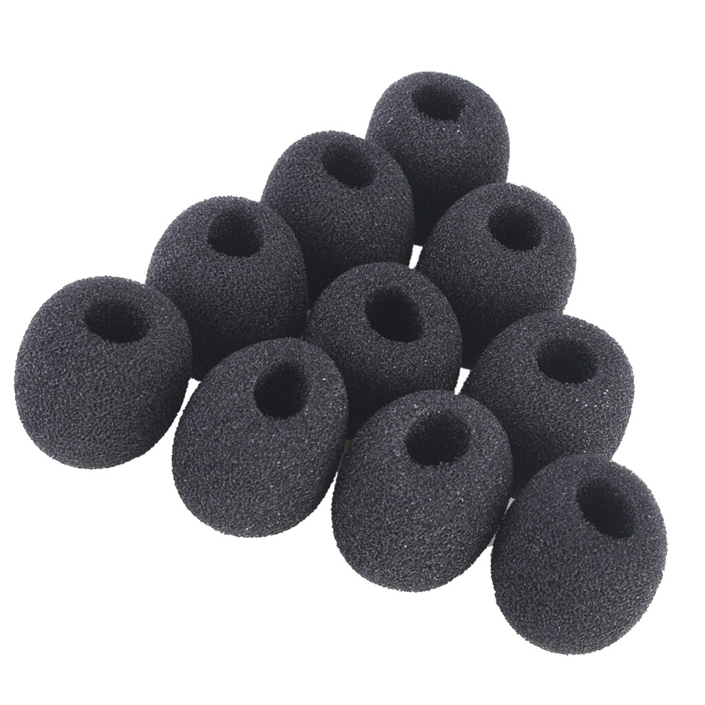 10x Mini Lapel Headset Microphone Cover Foam Windscreen Windshield 18mm X8mm