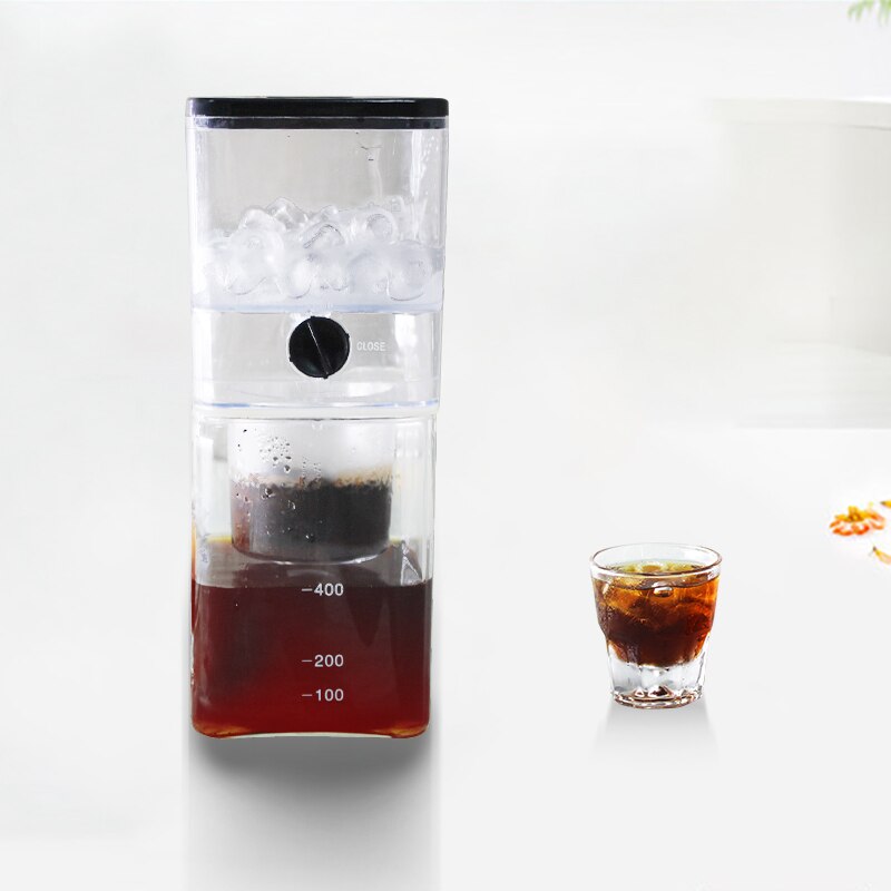 Household Detachable 500ML Plastic+Glass Cold Brew Coffee Bottle Drip Ice Café Maker