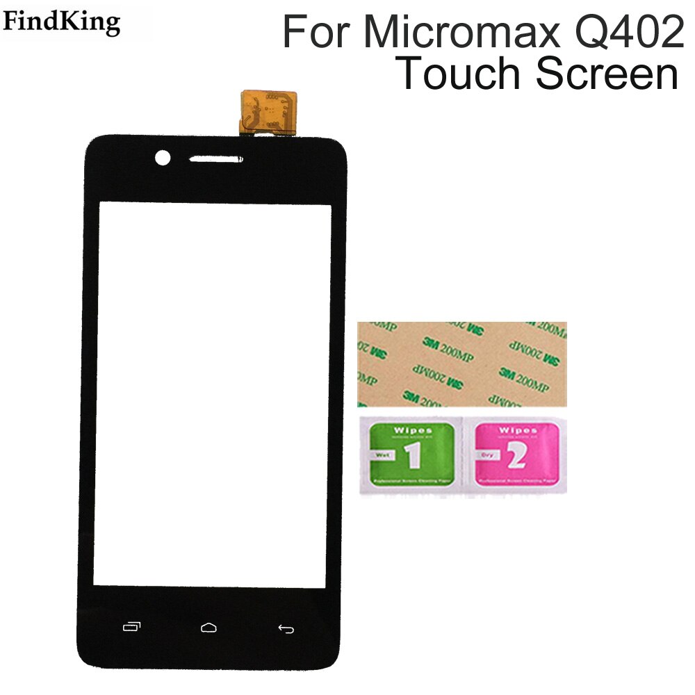 4.0 "Mobiele Touch Screen Voor Micromax Bolt Q402 Touch Screen Digitizer Sensor Outer Glass Panel Touchscreen Gereedschap: Black No Tools
