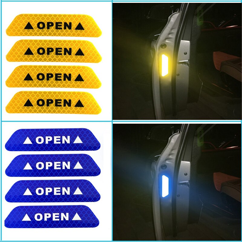 4Pcs Car Open Reflective Stickers Tape Cars Door W... – Grandado